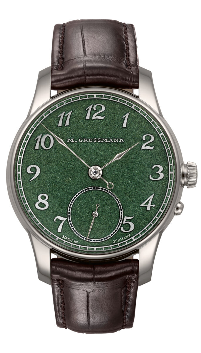 Tremblage Green White Gold with brown strap