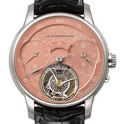 Tourbillon Tremblage Lachs - white gold and black strap